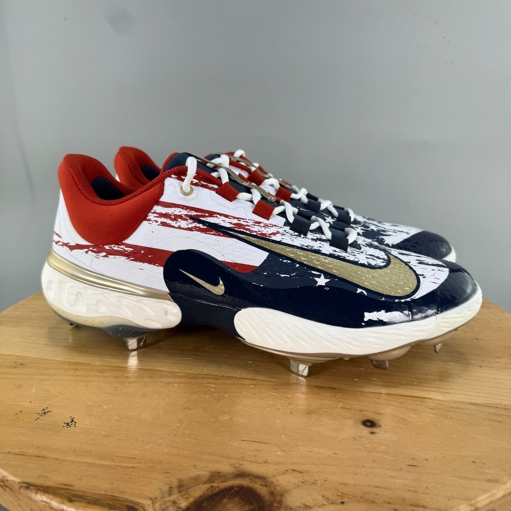 Nike Alpha Huarache Elite 4 Low Mens Size 13 Baseball Cleats Team USA 4th July